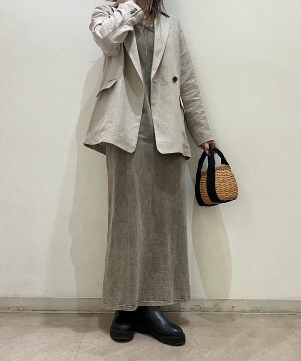 CHIHIROさんの「BEAMS WOMEN｜Demi-Luxe BEAMS /  ダブル ブレスト リネン ジャケット」を使ったコーディネート