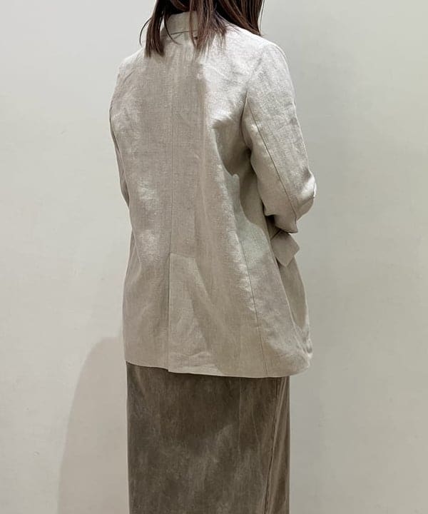 CHIHIROさんの「BEAMS WOMEN｜Demi-Luxe BEAMS /  ダブル ブレスト リネン ジャケット」を使ったコーディネート