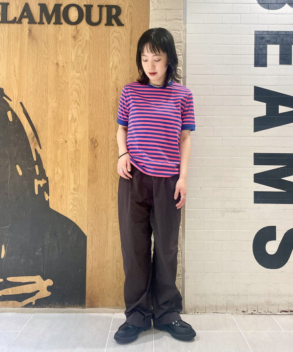 笠井 祐希さんの「BEAMS WOMEN｜BEAMS BOY / ボーダー バインダー ショートスリーブ」を使ったコーディネート