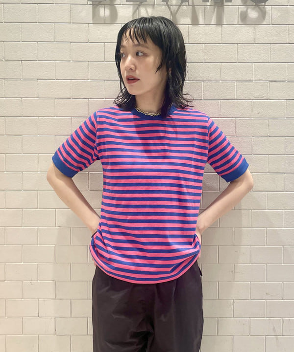 笠井 祐希さんの「BEAMS WOMEN｜BEAMS BOY / ボーダー バインダー ショートスリーブ」を使ったコーディネート