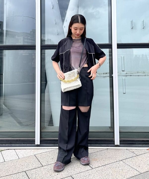 ちりこさんの「BEAMS WOMEN｜Ray BEAMS / プリント ボディスーツ Tシャツ」を使ったコーディネート