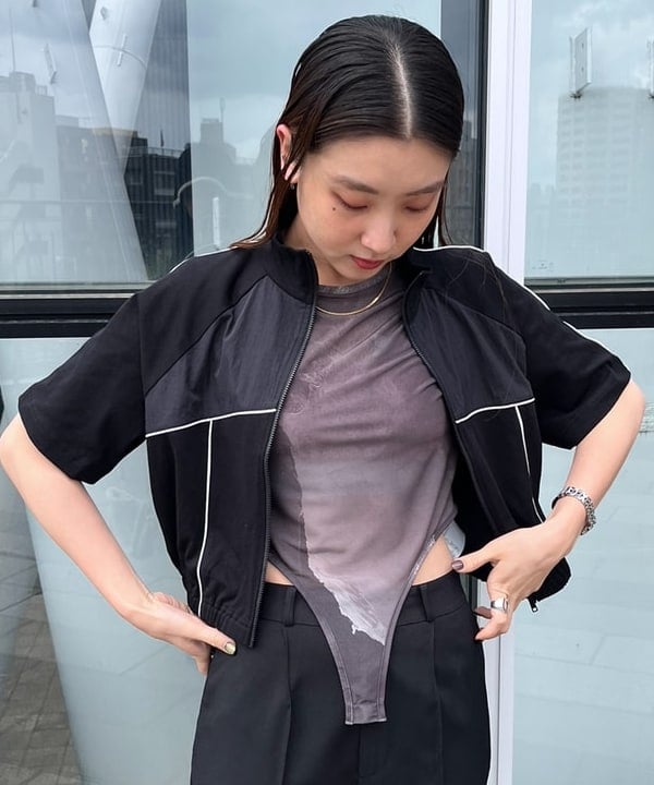 ちりこさんの「BEAMS WOMEN｜Ray BEAMS / プリント ボディスーツ Tシャツ」を使ったコーディネート