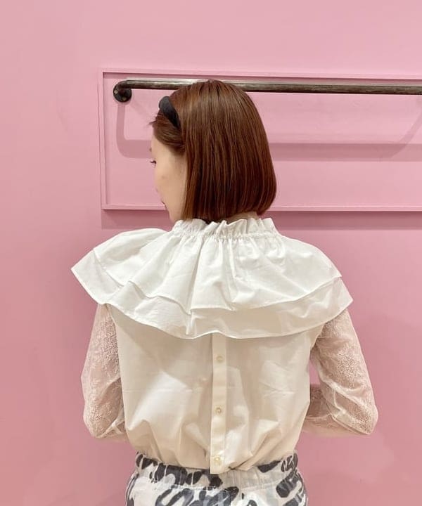 水野 萌香さんの「BEAMS WOMEN｜Ray BEAMS / フリル ギャザー つけ襟 ブラウス」を使ったコーディネート