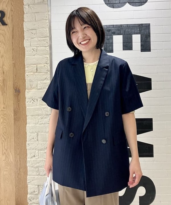 原田 まりんさんの「BEAMS WOMEN｜Ray BEAMS / リブ タック ボリューム スリーブ Tシャツ」を使ったコーディネート