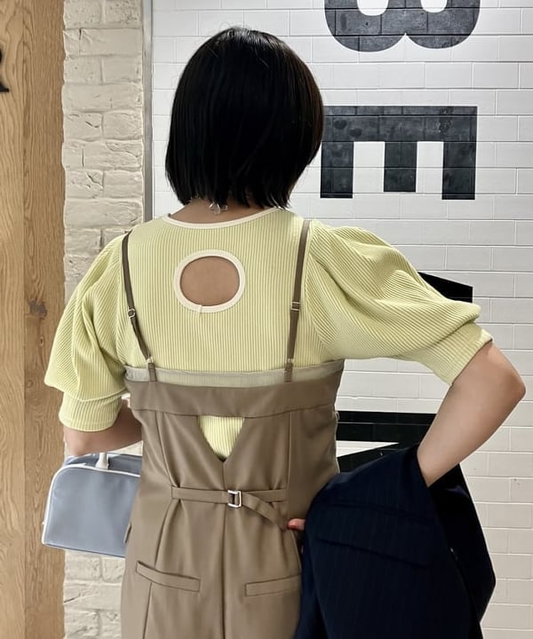 原田 まりんさんの「BEAMS WOMEN｜Ray BEAMS / リブ タック ボリューム スリーブ Tシャツ」を使ったコーディネート