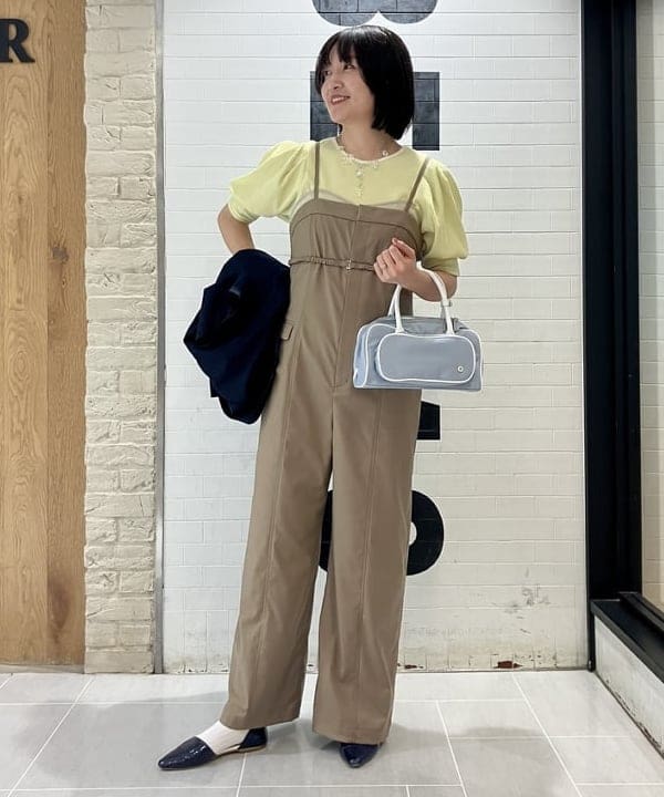 原田 まりんさんの「BEAMS WOMEN｜Ray BEAMS / リブ タック ボリューム スリーブ Tシャツ」を使ったコーディネート