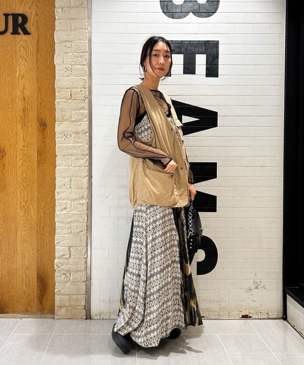 川口 恵さんの「BEAMS WOMEN｜RBS / チュール コード クルーネック トップス」を使ったコーディネート