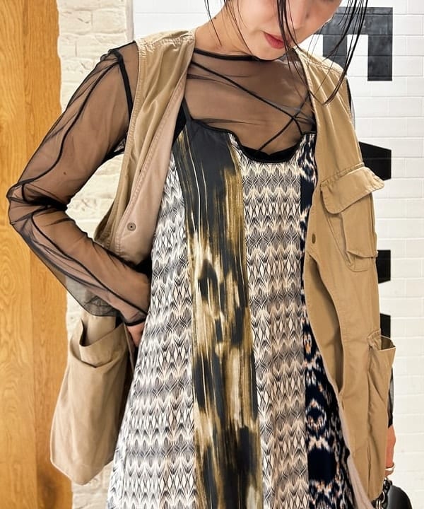 川口 恵さんの「BEAMS WOMEN｜RBS / チュール コード クルーネック トップス」を使ったコーディネート