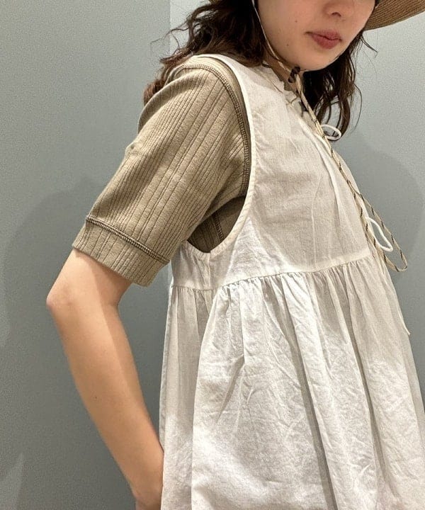 サワイさんの「BEAMS WOMEN｜BEAMS BOY / ランダム リブ クルーネック ショートスリーブ」を使ったコーディネート