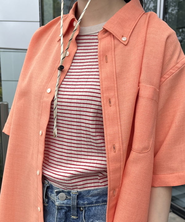 しもつまさんの「BEAMS WOMEN｜BEAMS BOY / ポリエステルメッシュ ボタンダウン シャツ」を使ったコーディネート
