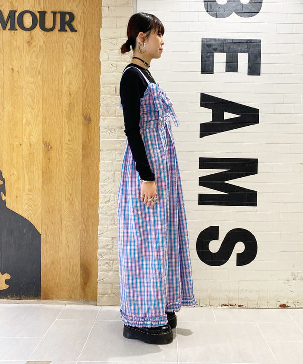 りかちょび/岸本梨佳さんの「BEAMS WOMEN｜テレコ リブ クルーネック トップス」を使ったコーディネート