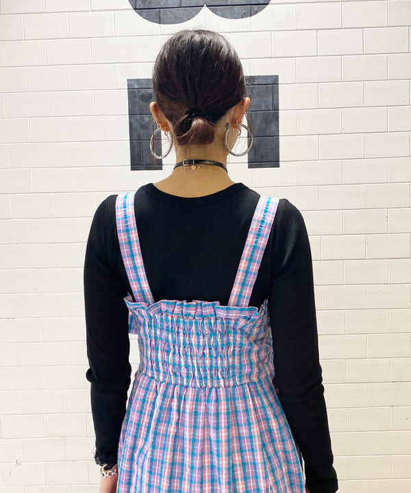 りかちょび/岸本梨佳さんの「BEAMS WOMEN｜テレコ リブ クルーネック トップス」を使ったコーディネート