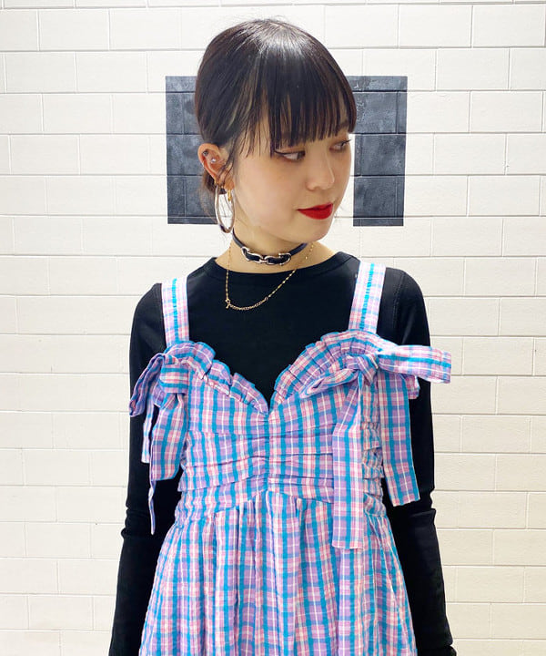 りかちょび/岸本梨佳さんの「BEAMS WOMEN｜テレコ リブ クルーネック トップス」を使ったコーディネート