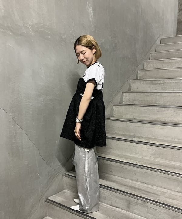 シロヤマさんの「BEAMS WOMEN｜GOOD ROCK SPEED × Ray BEMAS / 別注 JOHNHOLMSTROM リンガーTシャツ」を使ったコーディネート