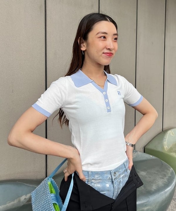 ちりこさんの「BEAMS WOMEN｜FILA &times; Ray BEAMS / 別注 40-LOVE ポロシャツ」を使ったコーディネート