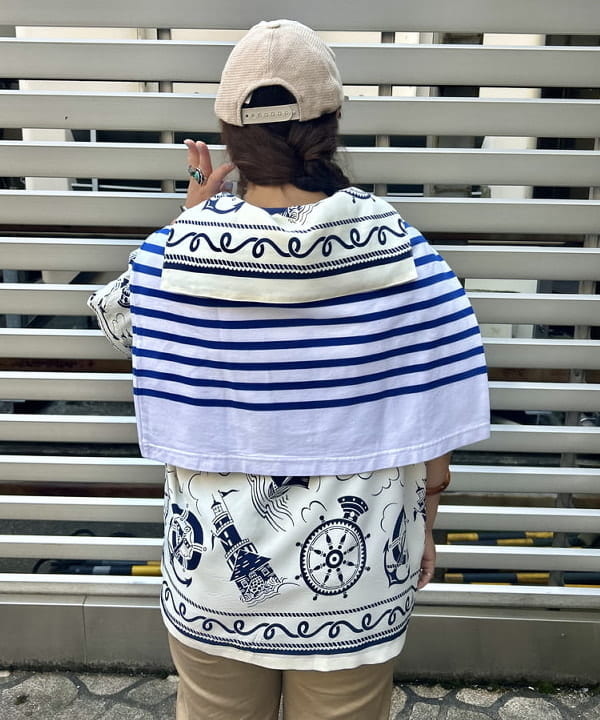 おとむさんの「BEAMS WOMEN｜ナバルボーダー ビッグ ボートネック カットソー」を使ったコーディネート
