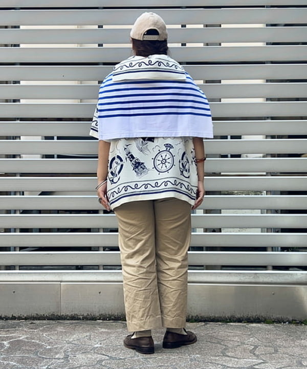 おとむさんの「BEAMS WOMEN｜ナバルボーダー ビッグ ボートネック カットソー」を使ったコーディネート