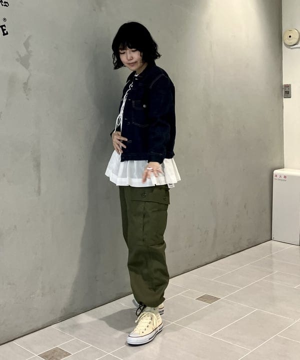 小原 もこさんの「BEAMS WOMEN｜orSlow × BEAMS BOY / 別注 Monroe Jacket Special」を使ったコーディネート
