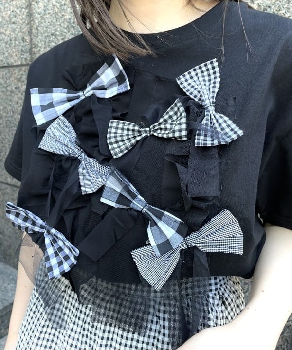 田中 里実さんの「BEAMS WOMEN｜Ray BEAMS / シアー ギンガム ティアード スカート」を使ったコーディネート