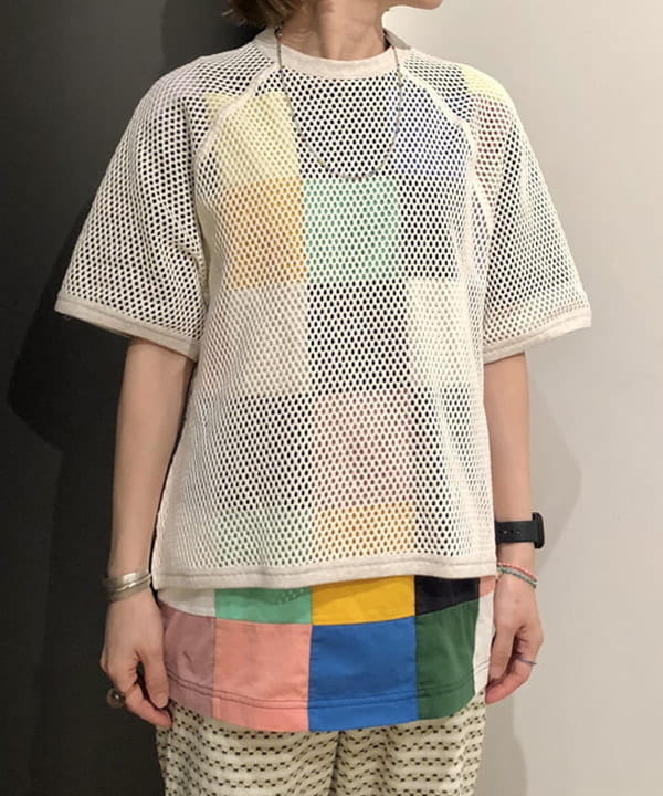 おはぎ(萩原)さんの「BEAMS WOMEN｜SUGAR CANE Add Human Labor / PATCH WORK WORK  T-SHIRT」を使ったコーディネート