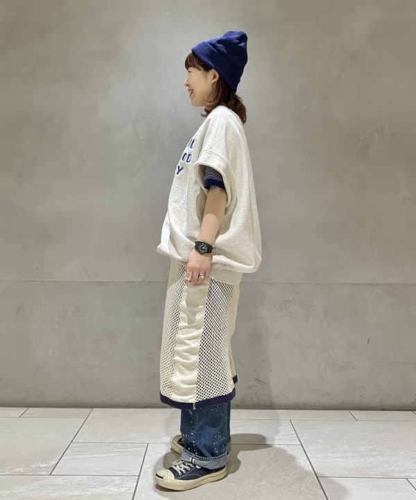 原口 愛さんの「BEAMS WOMEN｜Healthknit × BEAMS BOY / ワッフル ボーダー Tシャツ」を使ったコーディネート