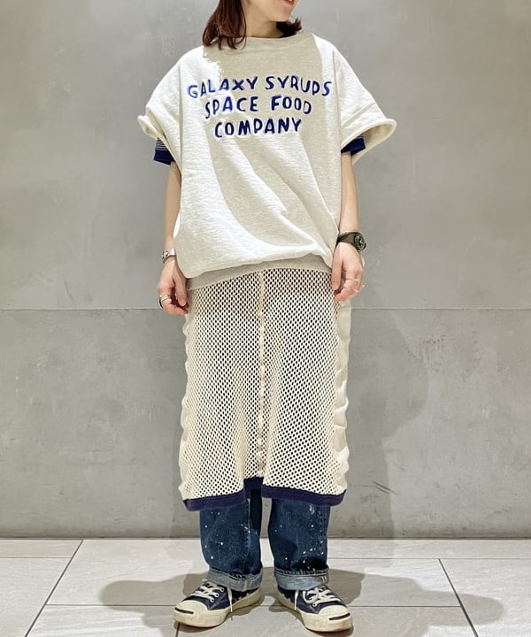 原口 愛さんの「BEAMS WOMEN｜Healthknit × BEAMS BOY / ワッフル ボーダー Tシャツ」を使ったコーディネート