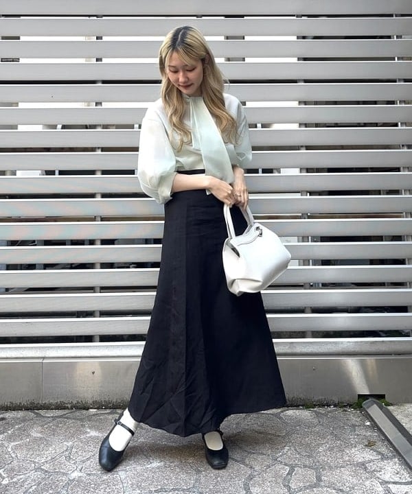 YUIさんの「BEAMS WOMEN｜Demi-Luxe BEAMS / オーガンジー リボンタイ ブラウス」を使ったコーディネート
