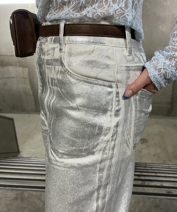 前田 優衣さんの「BEAMS WOMEN｜Ray BEAMS / 箔プリント デニムパンツ」を使ったコーディネート