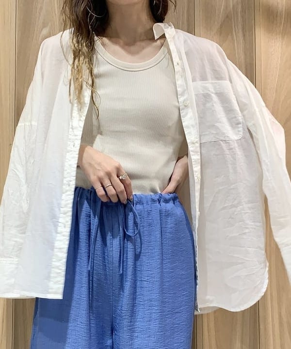 AONO SHIKAMAさんの「BEAMS WOMEN｜丸胴 テレコ タンクトップ」を使ったコーディネート