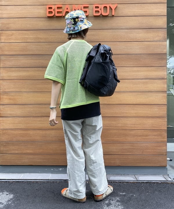 Kaoru Sakumaさんの「BEAMS WOMEN｜BEAMS BOY / メッシュ リンガー ショートスリーブ Tシャツ」を使ったコーディネート