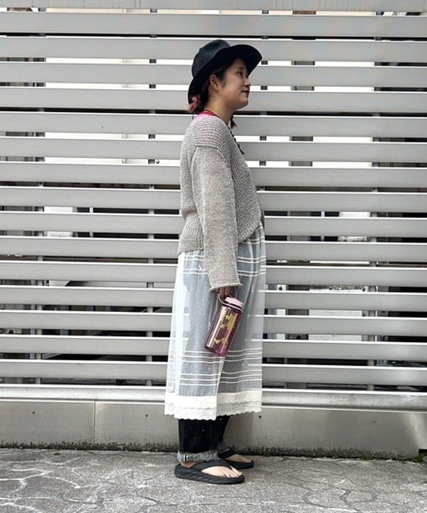 Kyooka Sayakaさんの「BEAMS WOMEN｜【別注】Healthknit / ワッフル ボーダー Tシャツ」を使ったコーディネート