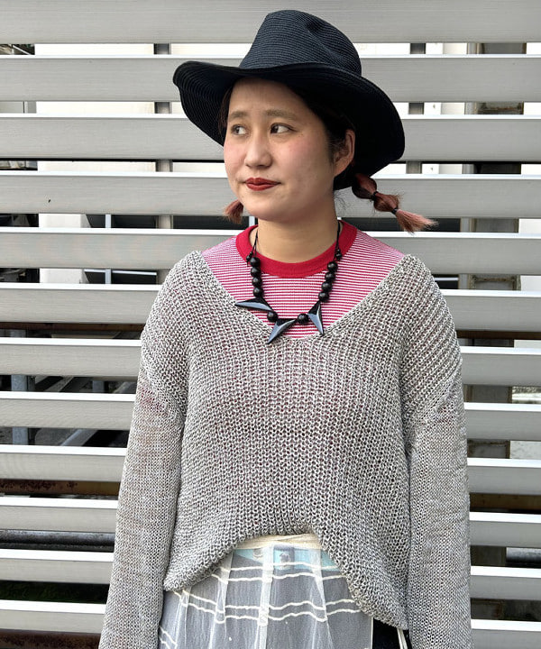 Kyooka Sayakaさんの「BEAMS WOMEN｜【別注】Healthknit / ワッフル ボーダー Tシャツ」を使ったコーディネート