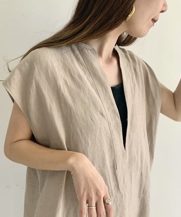 AONO SHIKAMAさんの「BEAMS WOMEN｜リネン シンプルロングスカート .M」を使ったコーディネート