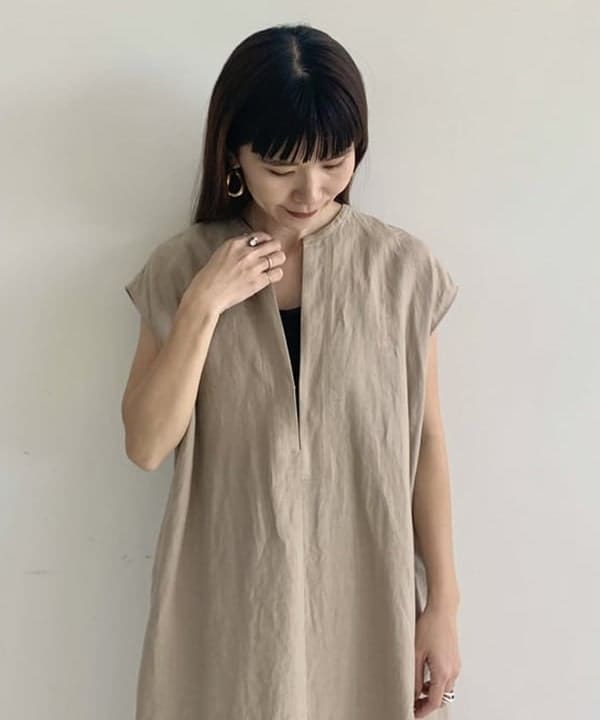 AONO SHIKAMAさんの「BEAMS WOMEN｜リネン シンプルロングスカート .M」を使ったコーディネート