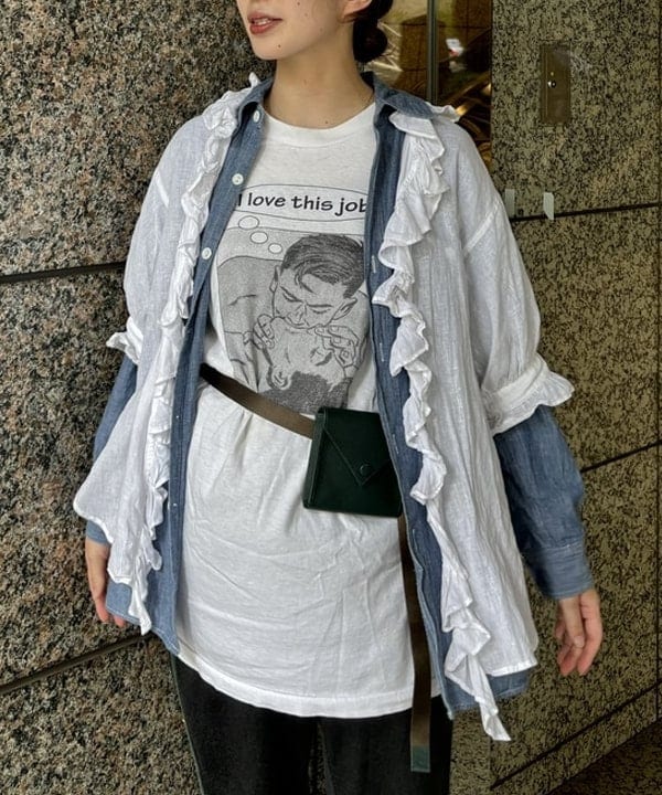 サワイさんの「BEAMS WOMEN｜【別注】BUZZ RICKSON'S / シャンブレー ロングスリーブ シャツ」を使ったコーディネート