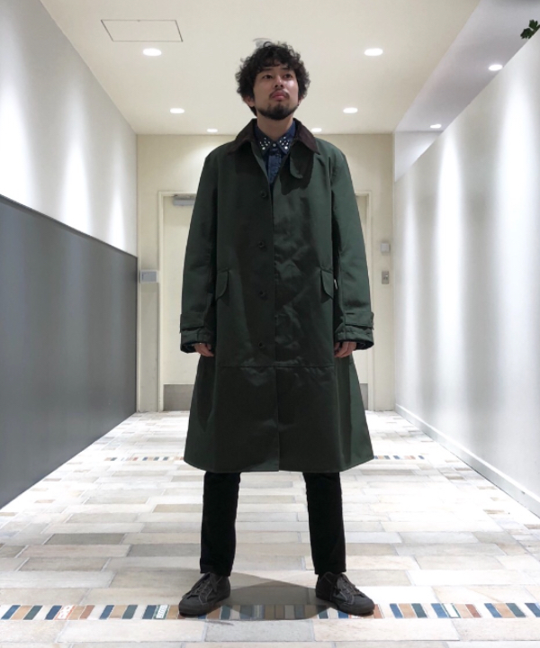 BARBOUR バブアー コート 40 セージ breasted coatコットン100%