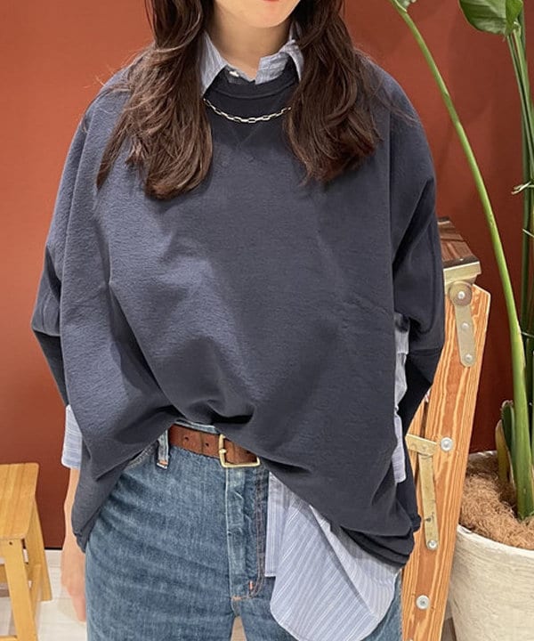 サカサイスズカさんの「BEAMS WOMEN｜BEAMS BOY / ドビー ストライプ ビッグ ボタンダウン シャツ」を使ったコーディネート