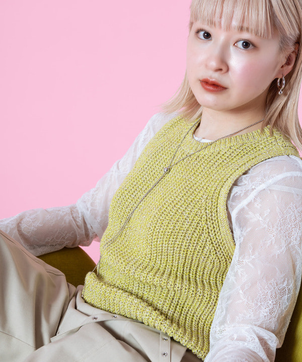 ナカノ アイさんの「BEAMS WOMEN｜テレコ リブ クルーネック トップス」を使ったコーディネート