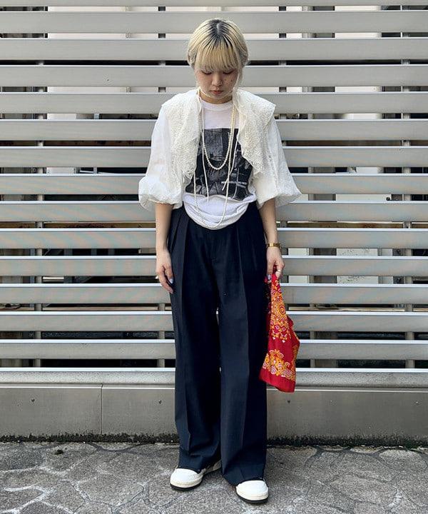 ナツハさんの「BEAMS WOMEN｜BEAMS BOY / イレギュラー バンダナ バッグ」を使ったコーディネート