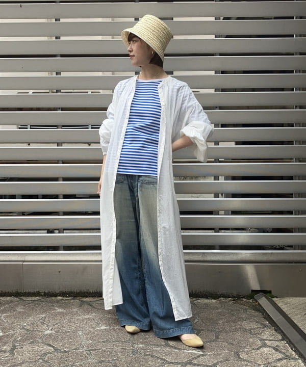 中川　ゆららさんの「BEAMS WOMEN｜Le minor / マドモアゼル バックUネック カットソー」を使ったコーディネート