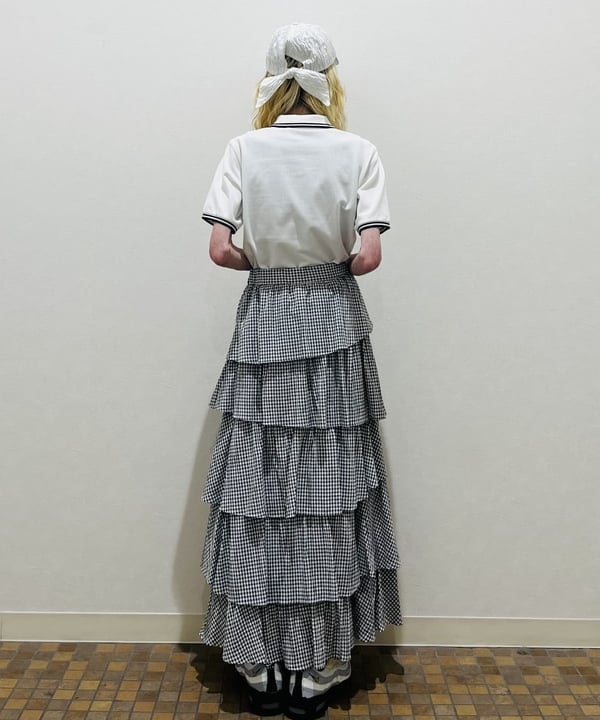 ひるてぃさんの「BEAMS WOMEN｜Ray BEAMS / シアー ギンガム ティアード スカート」を使ったコーディネート