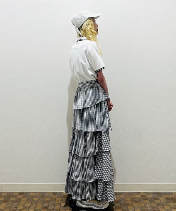 ひるてぃさんの「BEAMS WOMEN｜Ray BEAMS / シアー ギンガム ティアード スカート」を使ったコーディネート