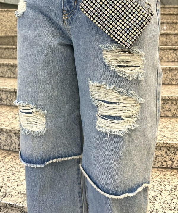 あすかさんの「BEAMS WOMEN｜Ray BEAMS / ダメージ デニム パンツ」を使ったコーディネート