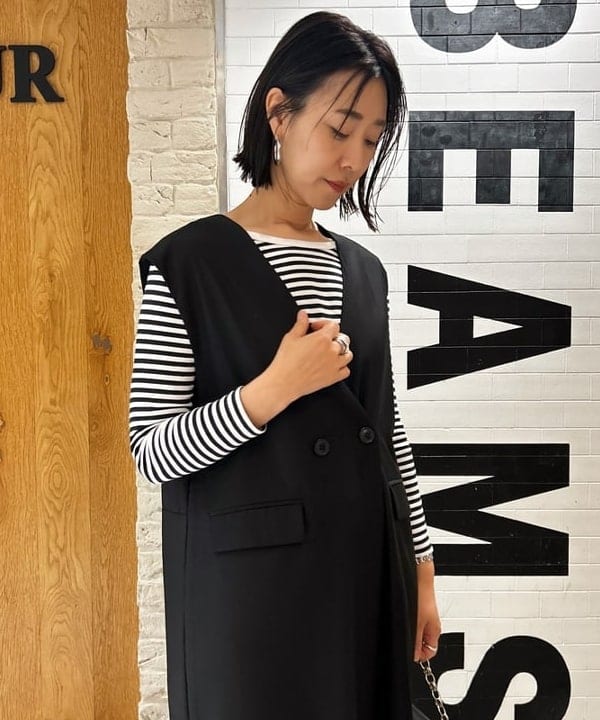 川口 恵さんの「BEAMS WOMEN｜Le minor / マドモアゼル バックUネック カットソー」を使ったコーディネート