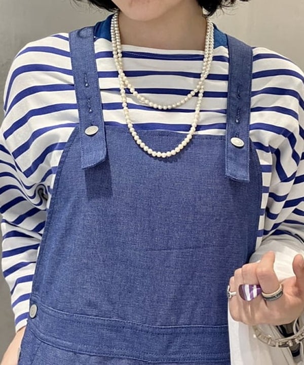 小原 もこさんの「BEAMS WOMEN｜BEAMS BOY / 樹脂 パール ロング ネックレス」を使ったコーディネート