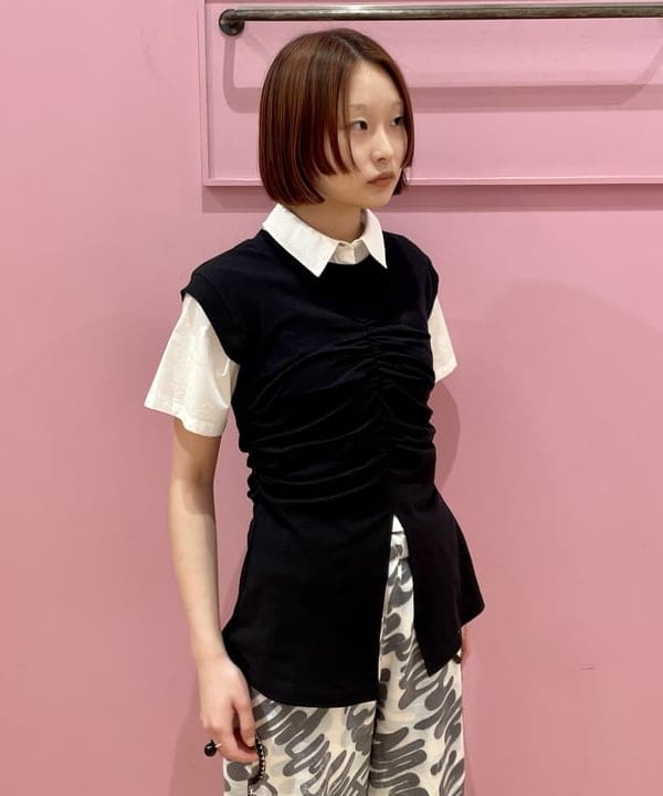 水野 萌香さんの「BEAMS WOMEN｜Ray BEAMS / ギャザー フロント ノースリーブ カットソー」を使ったコーディネート