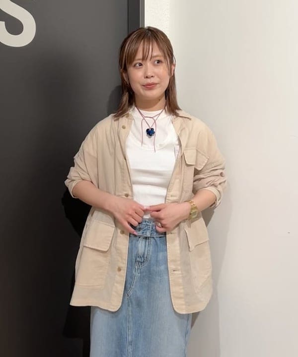 安藤 菜央さんの「BEAMS WOMEN｜ボーイ ベーシック Tシャツ」を使ったコーディネート