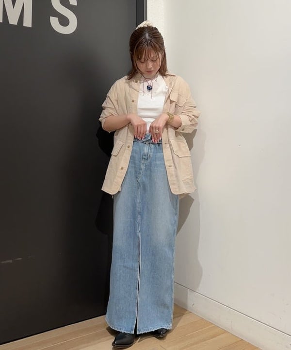 安藤 菜央さんの「BEAMS WOMEN｜ボーイ ベーシック Tシャツ」を使ったコーディネート