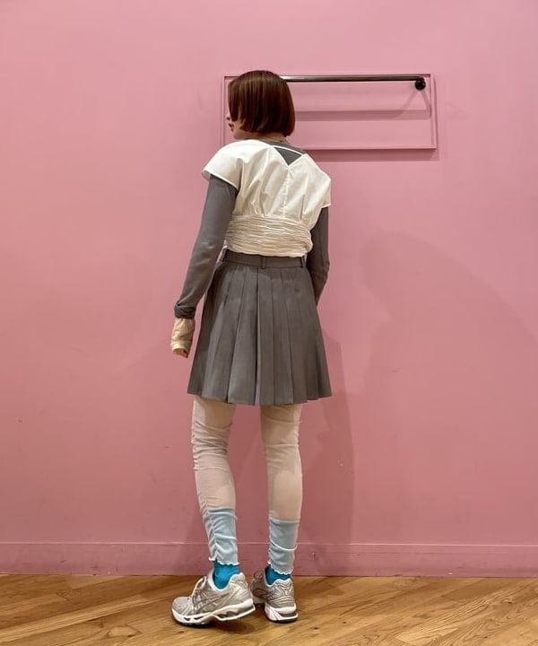 水野 萌香さんの「BEAMS WOMEN｜Ray BEAMS / シャーリング ギャザー ウエスト フレンチスリーブ トップス」を使ったコーディネート