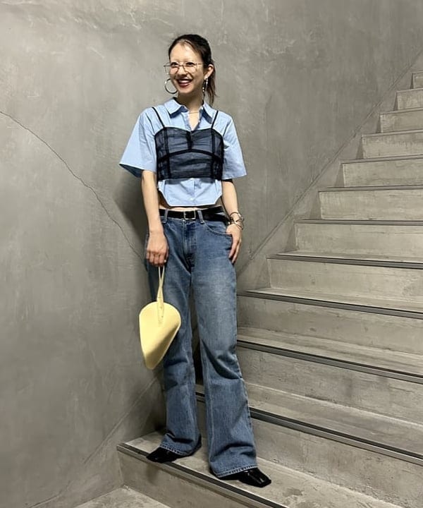 ササキさんの「BEAMS WOMEN｜ティアドロップ 眼鏡」を使ったコーディネート